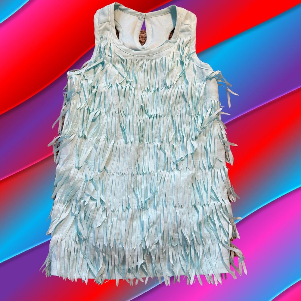 Nicole Miller Sea Foam Fringe Tank